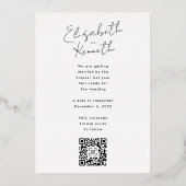 Gouden Op Maat Gemaakte QR Code Foto Save The Date Folie Uitnodiging (Achterkant)
