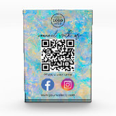 Gouden Opal Connect met US QR Code Social Media Fotoblokken (Voorkant)