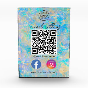 Gouden Opal Connect met US QR Code Social Media Fotoblokken