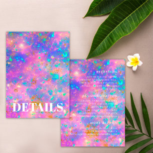 Gouden Opal Steen Vet Minimale bruiloft Details Informatiekaartje