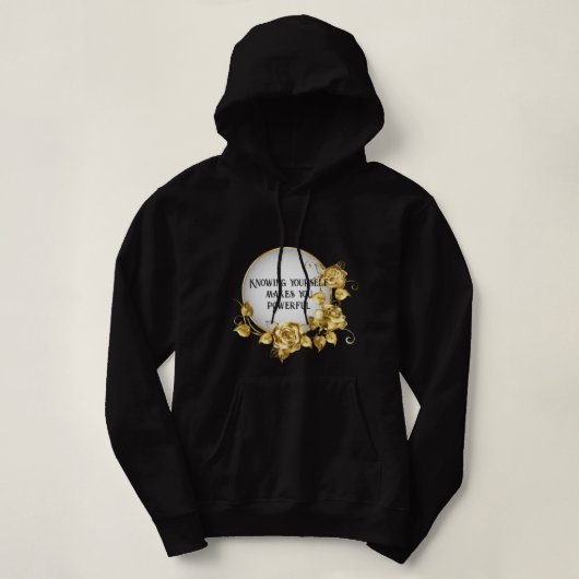 gouden opdruk met tekst hoodie (Design voorkant)