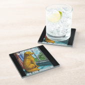 gouden opvrager glazen onderzetter (Schuin)