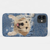 gouden opvrager in blauw denim gat Case-Mate iPhone case (Achterkant (horizontaal))