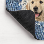 gouden opvrager in blauw jean gat muismat (Hoek)