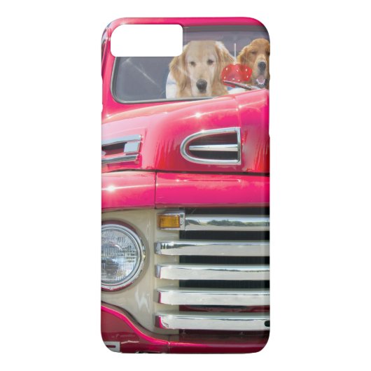 gouden opvrager in de rode retro truck Case-Mate iPhone case (Achterkant)