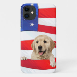 gouden opvrager onder Amerikaanse vlag Case-Mate iPhone Case