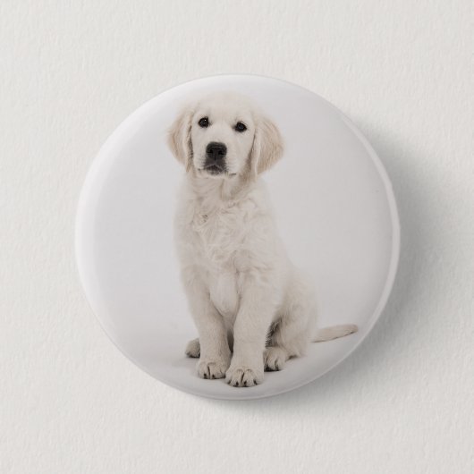 gouden opvrager ronde button 5,7 cm (Voorkant)