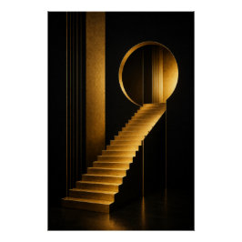 Gouden opwaartse muurkunstposter perfect poster