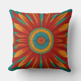 gouden oranje blauwgroen blauwe  goudbloem met Mar Kussen