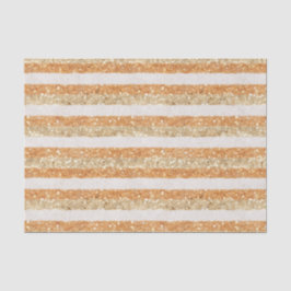 Gouden Oranje Glitter Crème Strepen Fonkel & Schit Tissuepapier