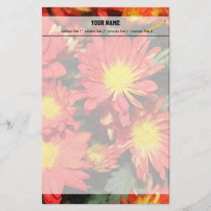 Gouden, oranje kleur madeliefjes bloemen. briefpapier