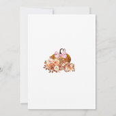 Gouden Oranje Pompoen Bloemige Baby Shower Uitnodi Kaart (Achterkant)