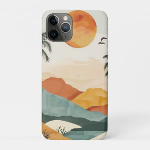 Gouden Oranje Retro Tropische Berg Zonsondergang Case-Mate iPhone Case