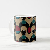 Gouden Orbit Vette Cirkels Abstracte Kussensloop Koffiemok (Voorkant links)