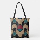 Gouden Orbit Vette Cirkels Abstracte Worp Kussen Tote Bag (Achterkant)