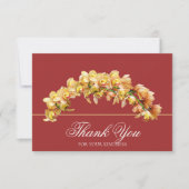 Gouden Orchidee Bloemboog Botanische Chic Bedankt (Voorkant)