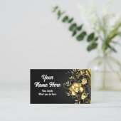 Gouden Orchidee op Zwarte Achtergrond Visitekaartje (Staand voorkant)