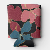 Gouden orchideeën, elegante bloemige lijnkunst. blikjeskoeler (Achterkant)