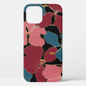 Gouden orchideeën, elegante bloemige lijnkunst. Case-Mate iPhone case (Achterkant)