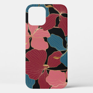 Gouden orchideeën, elegante bloemige lijnkunst. Case-Mate iPhone case