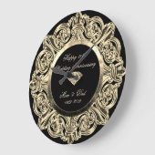 Gouden ornament 25e trouwdag grote klok (Hoek)