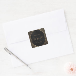  gouden Ornament dank u bruiloft Vierkante Sticker