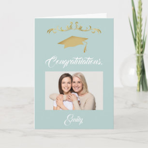 Gouden Ornament Felicitaties Geslaagd Foto Kaart