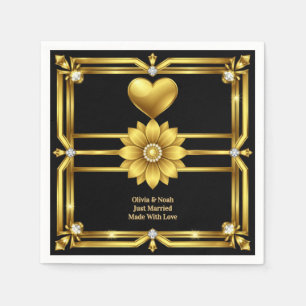 💖 Gouden Ornament Huwelijksfeest Thema 🖤 Servet