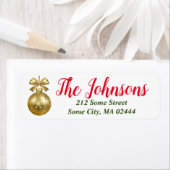 Gouden Ornament Kerst Retour Etiket (Insitu)