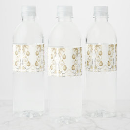 Gouden Ornament Kerstvakantie Feest Elegant Waterfles Etiket