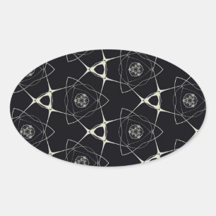 Gouden Ornament Ovale Sticker