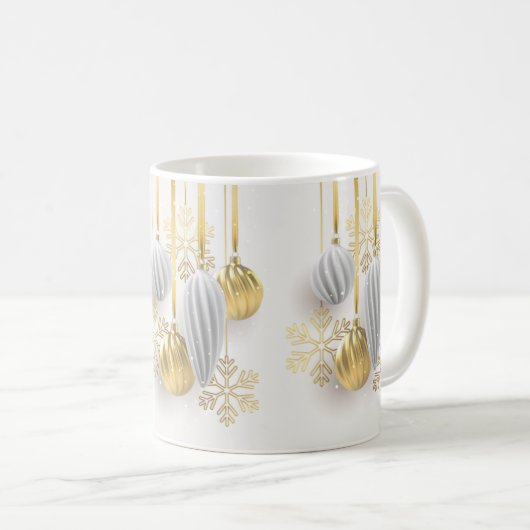 Gouden Ornamenten Kerst Koffiemok (Voorkant rechts)