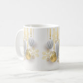 Gouden Ornamenten Kerst Koffiemok (Voorkant links)