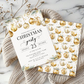Gouden Ornamenten Kerstboom Uitnodiging