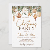 Gouden Ornamenten kerstfeest Kaart (Voorkant)