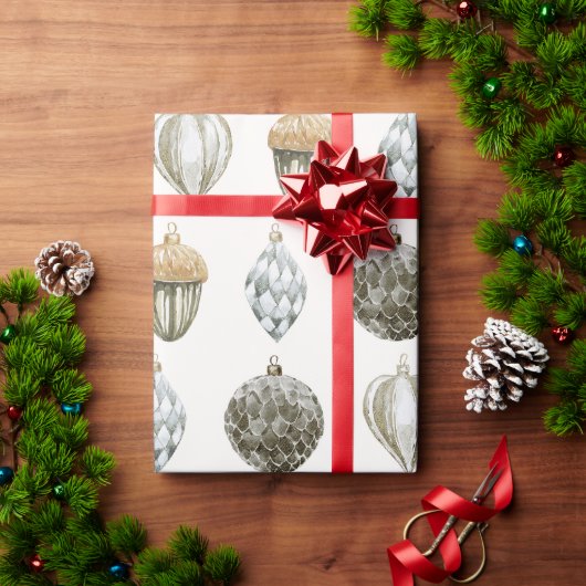 Gouden Ornamenten kerstinpakpapier Cadeaupapier (Feestdagen Geschenken)