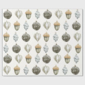 Gouden Ornamenten kerstinpakpapier Cadeaupapier (Vlak)