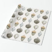 Gouden Ornamenten kerstinpakpapier Cadeaupapier (Uitgerold)