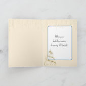 Gouden Ornamenten op een witte kerstboom Feestdagen Kaart (Binnen)