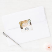 Gouden ornamenten Proost op het nieuwe jaar Vierkante Sticker (Envelop)