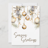 Gouden Ornamenten Witte Holly Zakelijke Kerstmis K (Voorkant)