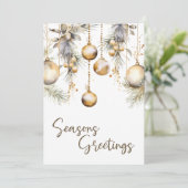 Gouden Ornamenten Witte Holly Zakelijke Kerstmis K (Staand voorkant)