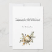 Gouden Ornamenten Witte Holly Zakelijke Kerstmis K (Achterkant)