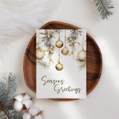 Gouden Ornamenten Witte Holly Zakelijke Kerstmis K