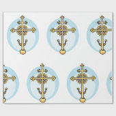 Gouden Orthodoxe Kruis Religieus Symbool Cadeaupapier (Vlak)