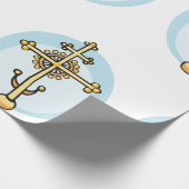 Gouden Orthodoxe Kruis Religieus Symbool Cadeaupapier (Hoek)