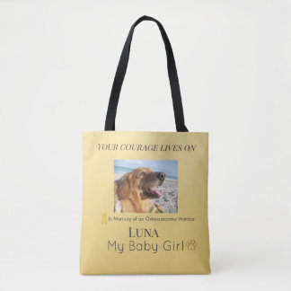 Gouden Osteosarcoma Huisdierherdenking - Warme Tri Tote Bag