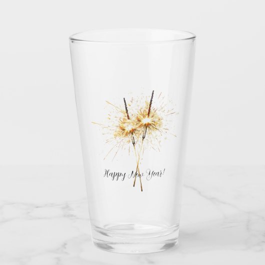 Gouden Oud en Nieuw-dag viering vonken Glas (Voorkant)