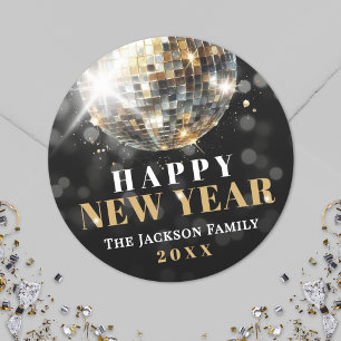Gouden Oud en Nieuw-feest Ronde Sticker