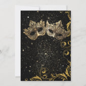 Gouden Oud en Nieuw Masqueradebal Uitnodiging (Achterkant)